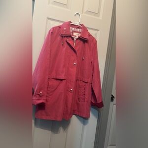 Womens Liz Claiborne Pink/Raspberry Trench Coat/Jacket
